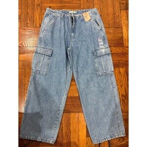 Levi's Women '94 Baggy Cargo Straight Leg Mid Rise Zip Fly Jeans  Blue NWT